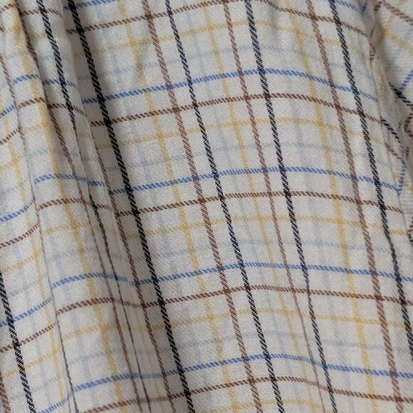 Lands' End 100% cotton plaid light flannel top size 2X split neck checkered plus - Picture 9 of 12